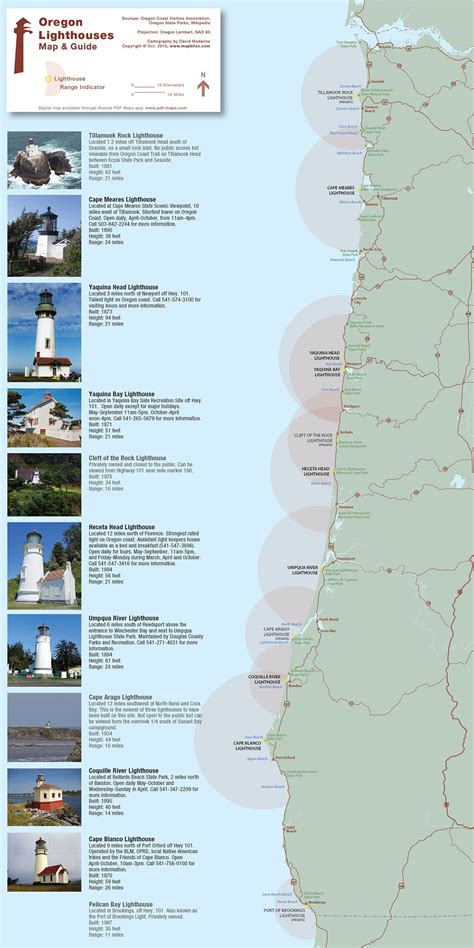 Oregon Coast Lighthouses Map – Map Of The World