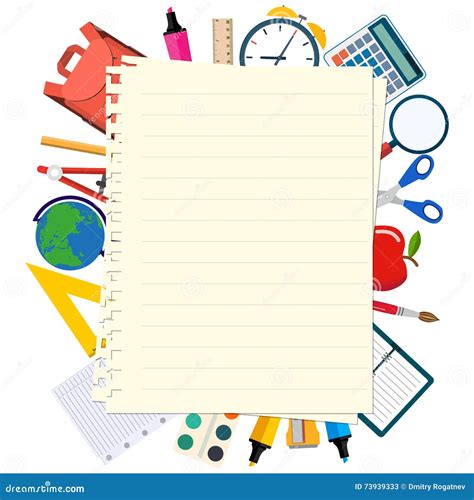 Back To School Theme Background Stock Vector - Illustration of office, magnifying: 73939333