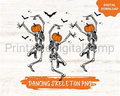 Skeleton Halloween PNG Dancing Skeleton Png Skeleton Dancing - Etsy