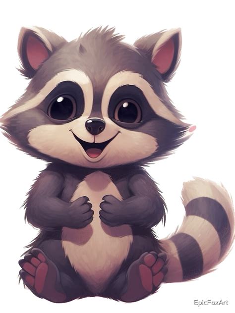 "Cute Cartoon Baby Raccoon Illustration with friendly smiling face" Kids T-Shirt for Sale by ...