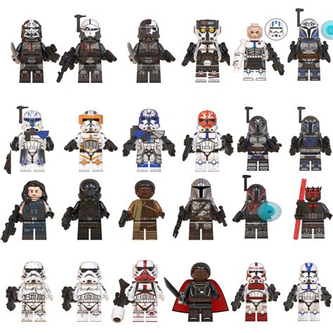 24pcs Star Wars Mandalorian Storm Trooper Minifigures Lego Compatible Mandalorian ship Sets