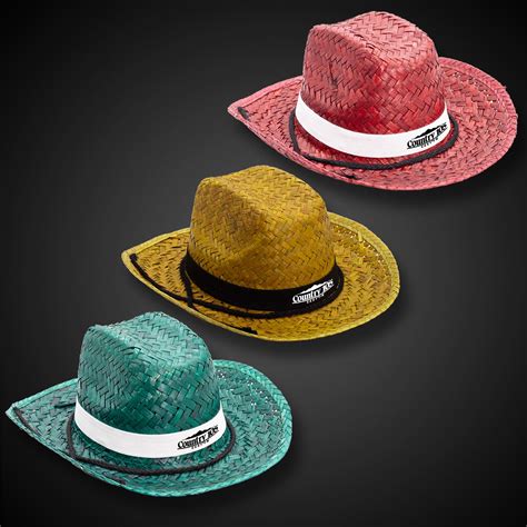 Adult Straw Cowboy Hats - Assorted Colors - New Products