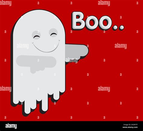 Funny cartoon character in ghost costumes for Halloween with Boo text. Fun spooky monsters icon ...