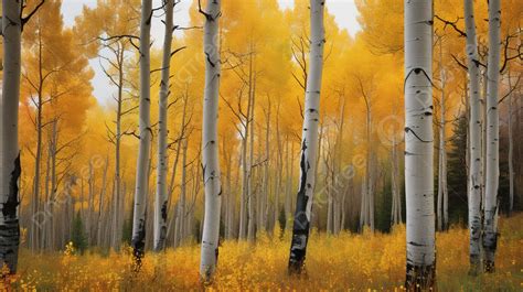 Aspen Trees Are All Yellow In The Fall Background, Pictures Of Aspen ...