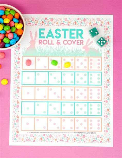 Roll & Cover Printable Easter Game - Happiness is Homemade