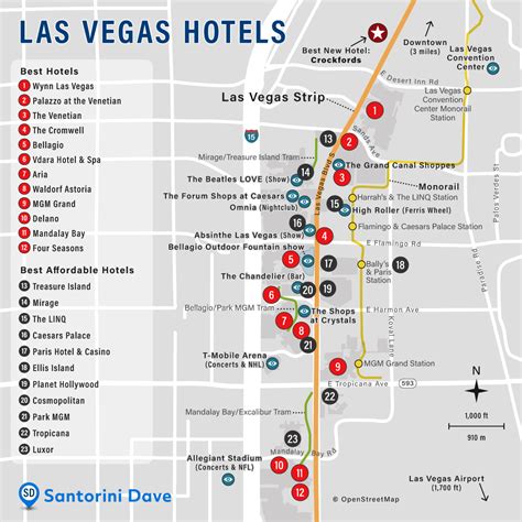 LAS VEGAS HOTEL MAP - The Strip