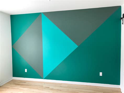 Hall Colour, Beautiful Room Designs, Geometric Painting, Wall Decor ...