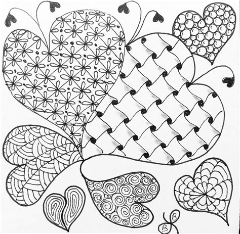 Zentangle Patterns Heart