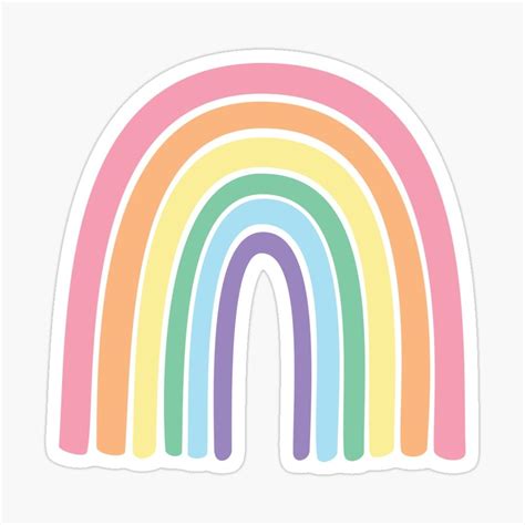 Rainbow Pastel Kawaii Cute Aesthetic Boho Sticker by candymoondesign | Rainbow stickers, Pastel ...