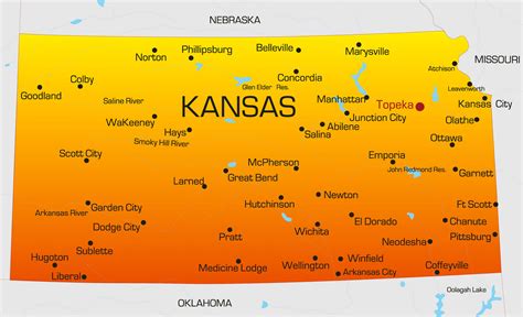 Kansas Map - Guide of the World