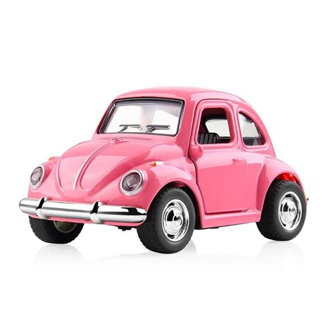 DODOELEPHANT 1:38 Alloy Car Toy Pull Back Diecast Metal Pink Car Model ...