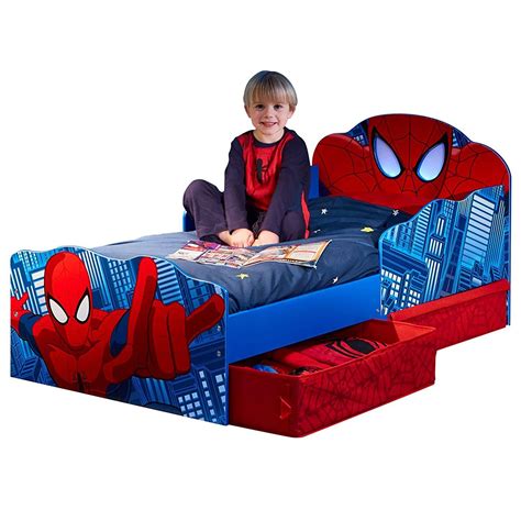 SPIDERMAN TODDLER BED & STORAGE + MATTRESS OPTIONS - BOYS BEDROOM MARVEL | eBay