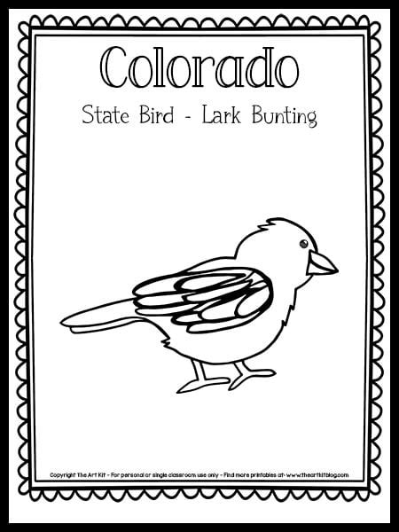 Colorado State Bird Coloring Page (Lark Bunting!) {FREE Printable ...