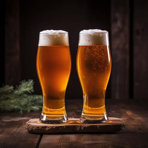 Premium AI Image | Draught beer in glasses