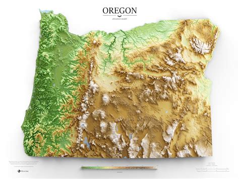 Shaded Elevation Map of Oregon : r/oregon