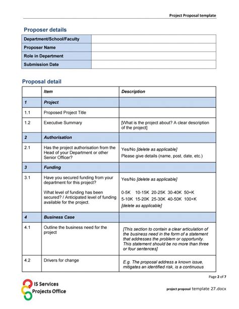 Business Project Proposal Template