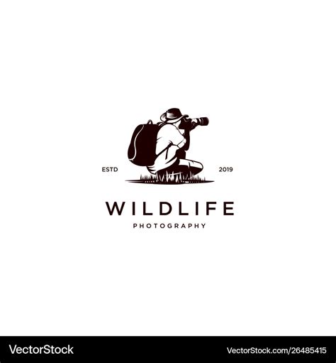 Wildlife photography logo Royalty Free Vector Image