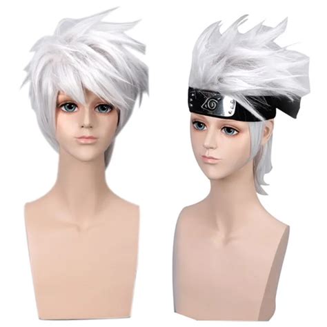 ANIME CHARACTER SILVER Hair Hatake Kakashi Cosplay Wig + Headband Reincarnat-wf EUR 11,34 ...