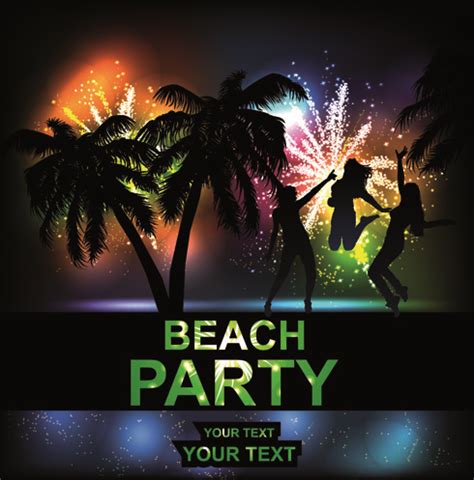 Beach party backgrounds vector Free vector in Encapsulated PostScript ...