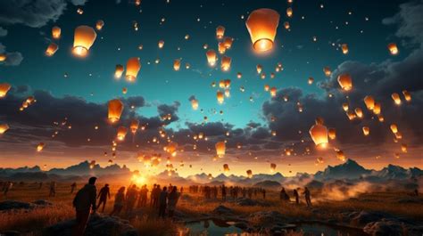 Sky Lanterns Free Stock Photo - Public Domain Pictures