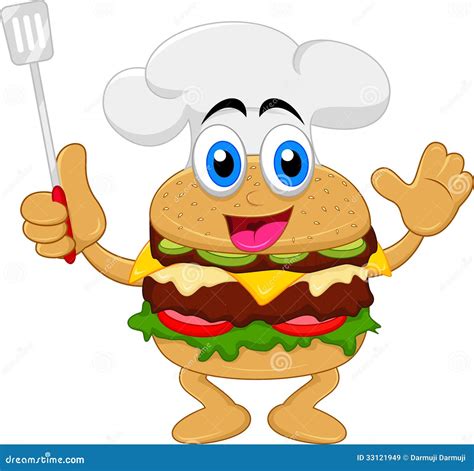 Funny Cartoon Burger Chef Character Royalty Free Stock Images - Image ...