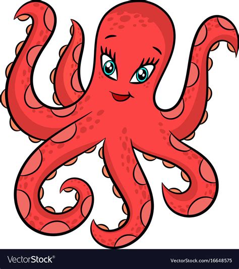 Funny cartoon octopus Royalty Free Vector Image