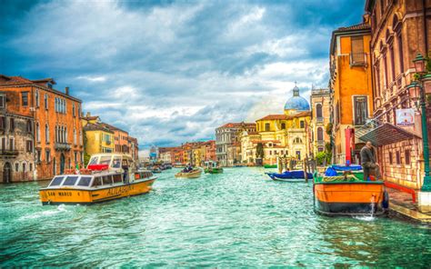 Download wallpapers Italy, Venice, 4k, gondolas, canal, summer, Europe, italian landmaks, HDR ...