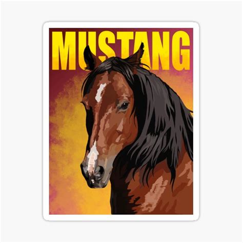 "Mustang Horse Breed Poster" Sticker for Sale by XAmountOfWords | Redbubble