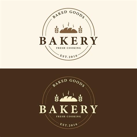 Delicious and tasty organic Fresh Baked Bakery Shop Logo design retro vintage.Logo for bakery ...