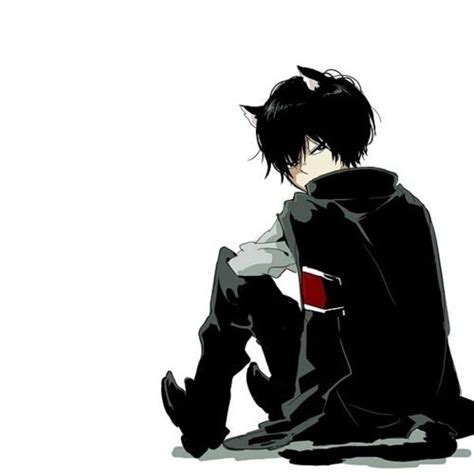 Anime Boy With Black Hair And Cat Ears