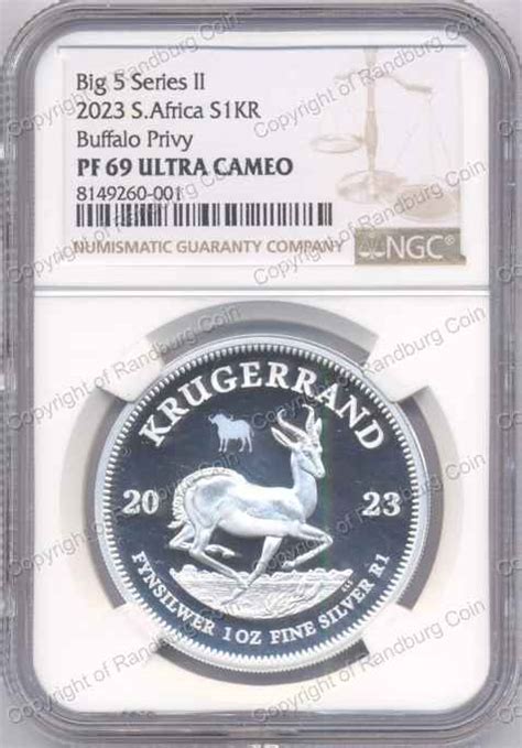 2023 Silver 1oz Krugerrand Buffalo Privy Mark NGC PF69