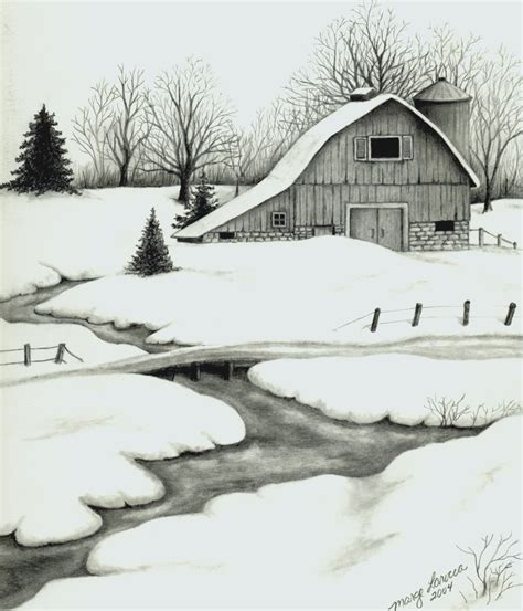 Drawing Of A Winter Scene - Drawing Word Searches