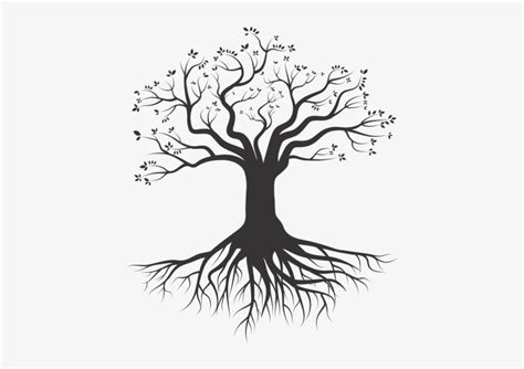 Tree With Roots Silhouette Svg