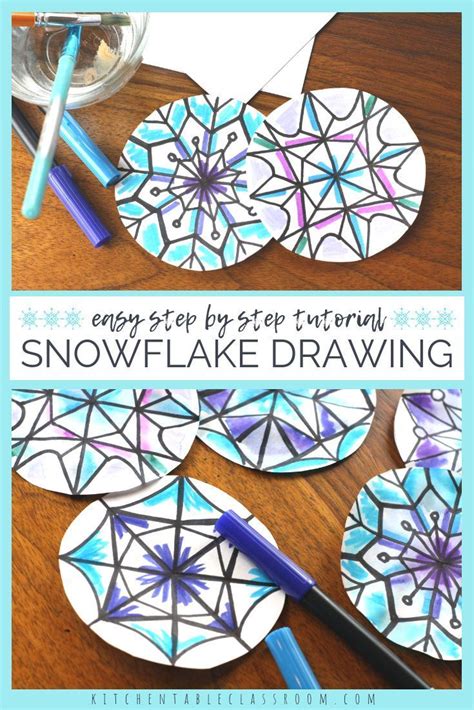 The easiest way to draw a snowflake diy watercolor snowflakes – Artofit