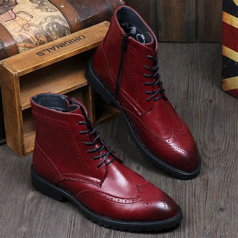 new 2015 British style men leather boots ankle riding boots high top oxfords men dress shoes ...