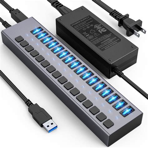 Amazon.com: Powered USB Hub - ACASIS 16 Ports 90W USB 3.0 Data Port, Individual On/Off Switches ...