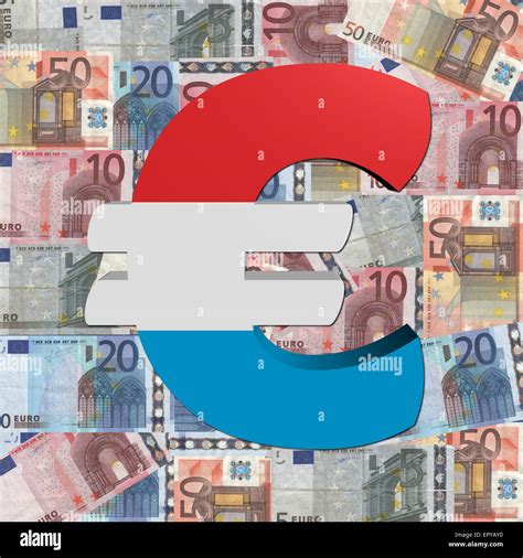 Euro symbol with Luxembourg flag on Euro currency illustration Stock ...