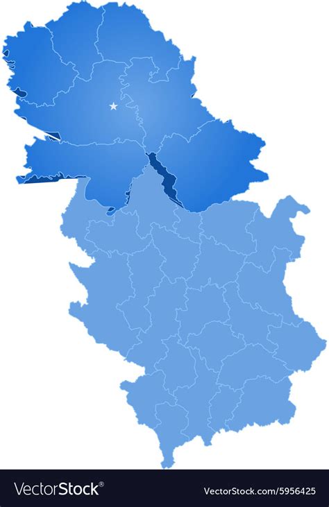 Map of serbia autonomous province vojvodina Vector Image