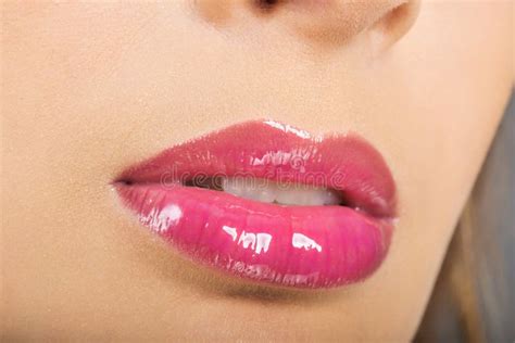 Lip close up makeup stock photo. Image of macro, glamour - 64574194