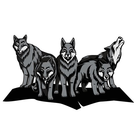 Wolf Pack Vector Art, Icons, and Graphics for Free Download