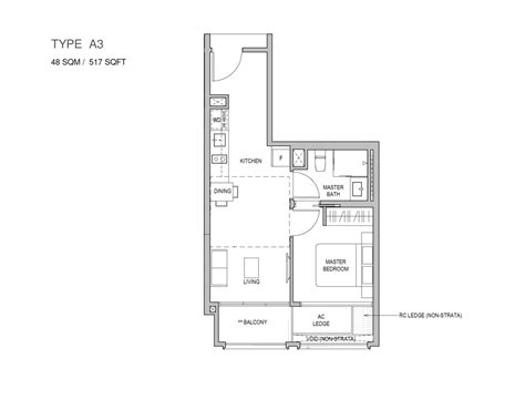 Mayfair Gardens Floorplan 1 Bedroom – New Launch Condo