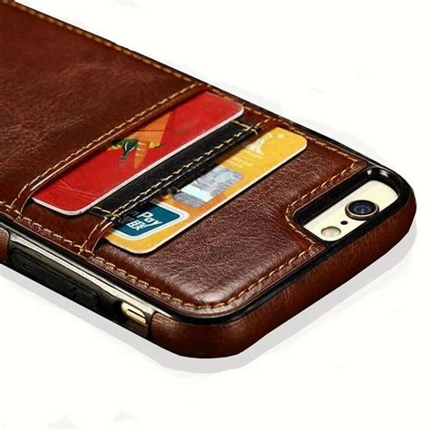 Luxury Leather Silicone Card Holder Credit Card Cases For iPhone 6 6s Plus SE 5s Shockproof ...