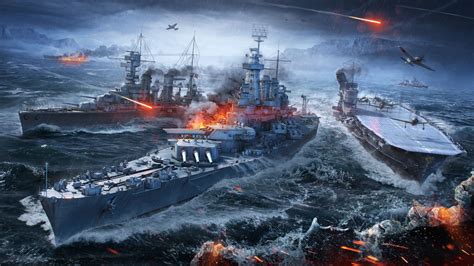 video games, World of Warships, video game art, war, vehicle, fire, HD Wallpaper | Rare Gallery