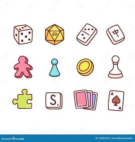 Board game icons stock vector. Illustration of cartoon - 135047329