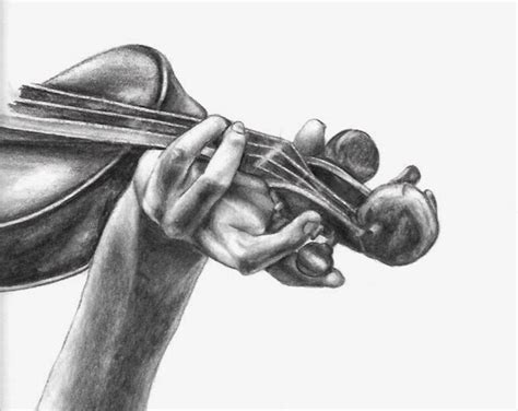 Original Violin Pencil Drawing, Graphite Pencil Violin Sketch, Hand ...