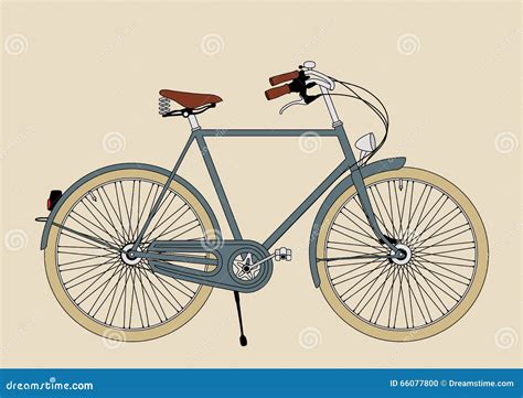 Vintage Bicycle Illustration Stock Vector - Illustration of colorful ...