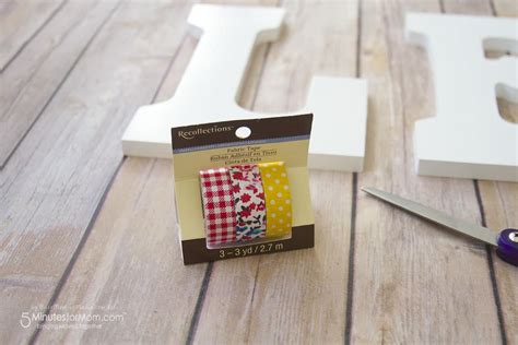 DIY Washi Tape Wooden Letters - 5 Minutes for Mom