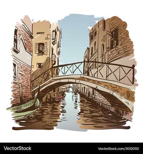 Venice cityscape drawing Royalty Free Vector Image