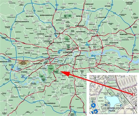 Map of London Underground, Tube Pictures: Map of Wimbledon - British grand slam tennis tournament