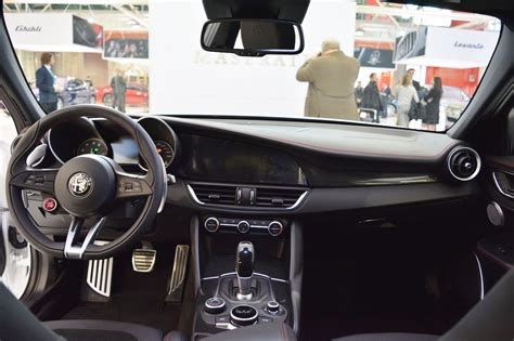 Alfa Romeo Giulia Veloce interior dashboard at 2016 Bologna Motor Show